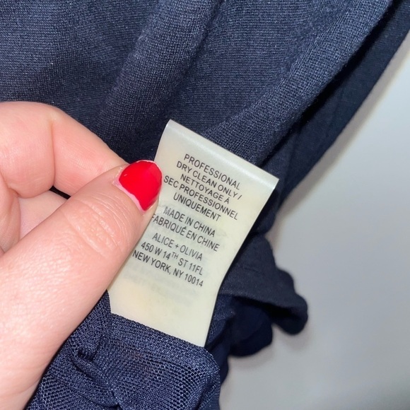 ALICE + OLIVIA Solid Dark Navy Reid Cross Back Sheath Mini Dress Size 4 - Picture 8 of 8